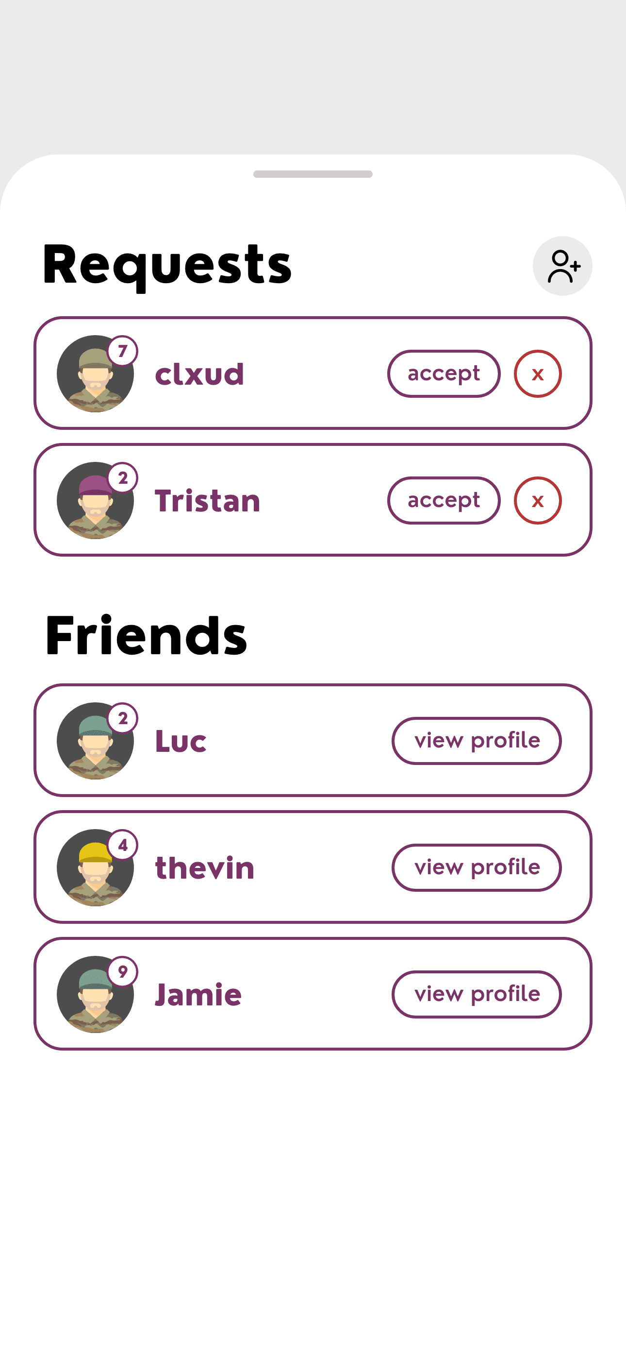 Friends Interface
